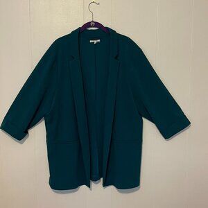 Maurice's Size 3X Dark Jewel Green 3/4 Cuffed Sleeve Blazer